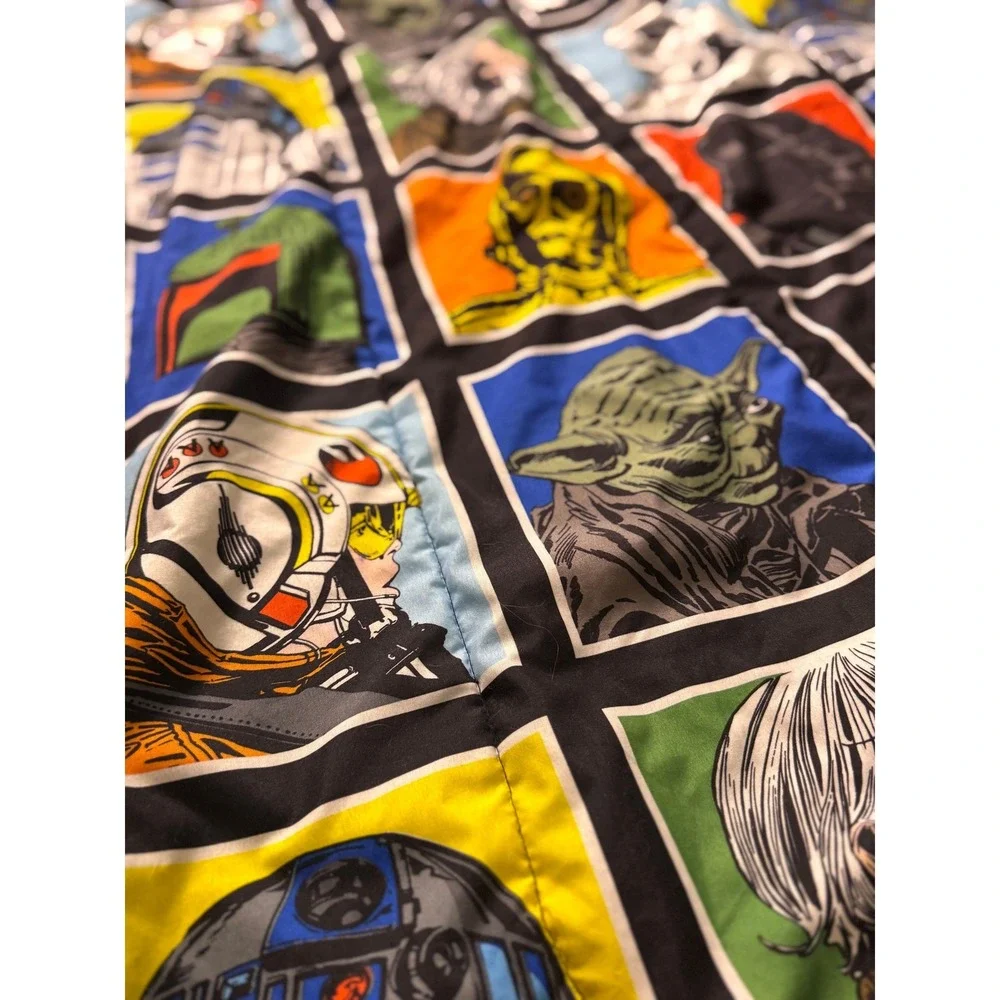 Star‎ Wars Lucasfilm Reversible Comforter Grid Yoda Darth Vader Boba Fett Full